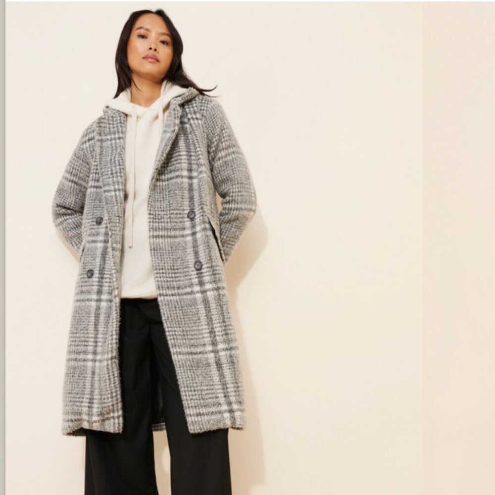 Plaid Coat - Women's Plaid Overcoat - Spring Coat